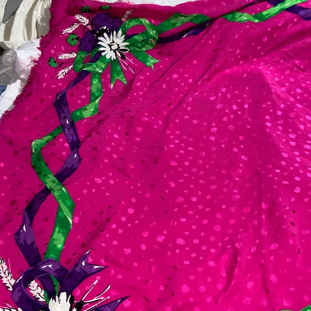 RARE vintage Christian Dior large Floral Scarf